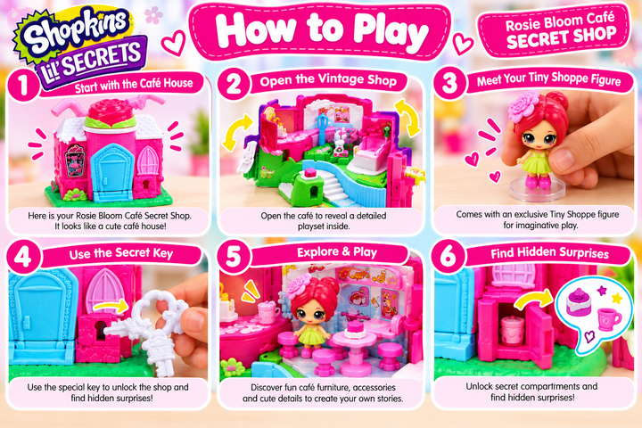 Shopkins Lil’ Secrets Rosie Bloom Café Secret Shop Playset