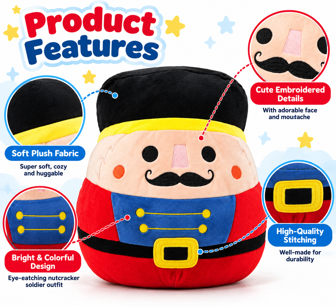 Squishmallows Nutcracker Plush – Christmas Soldier