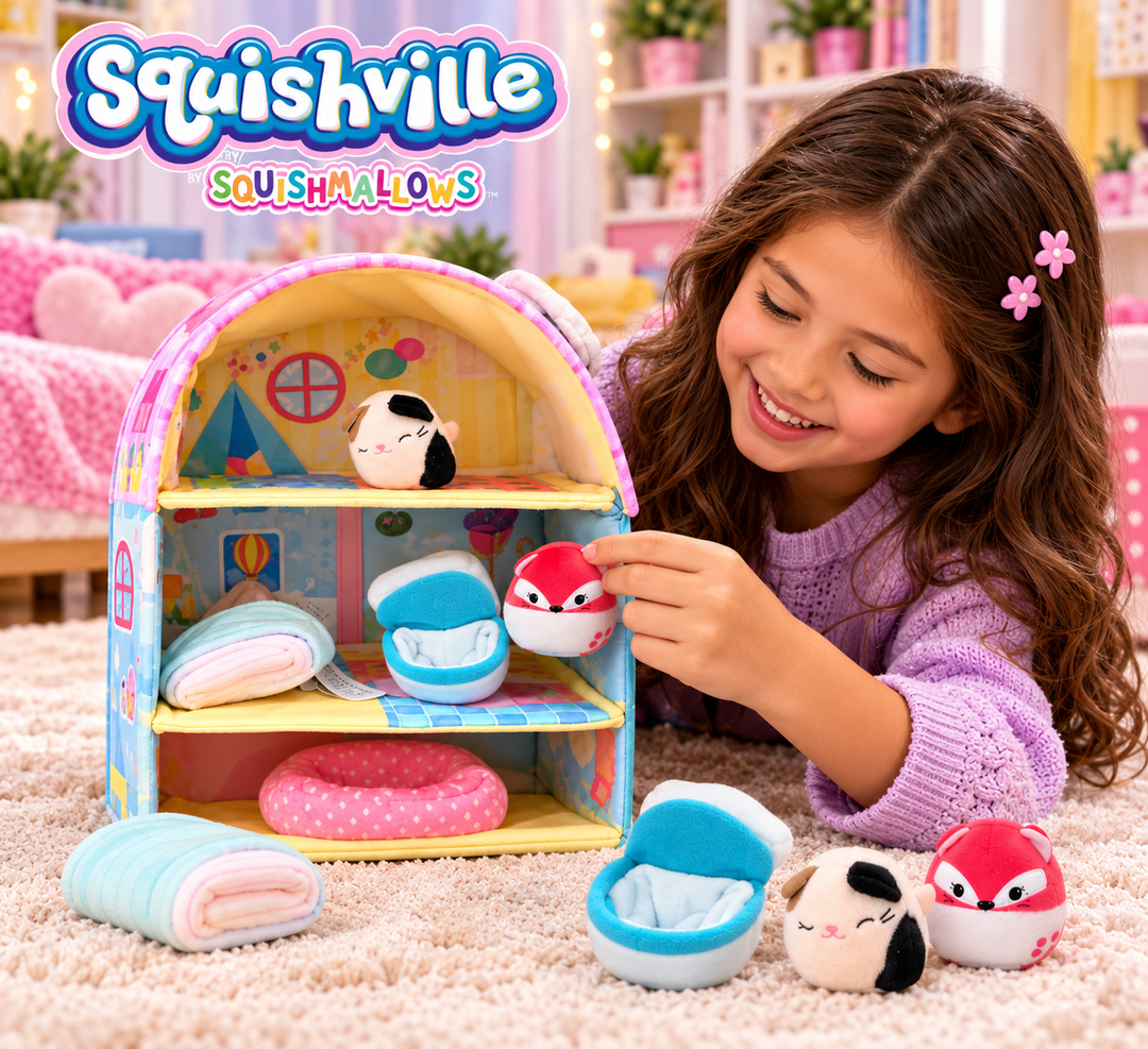 Squishville by Squishmallows Fifi’s Cottage Playset – 17 Pieces