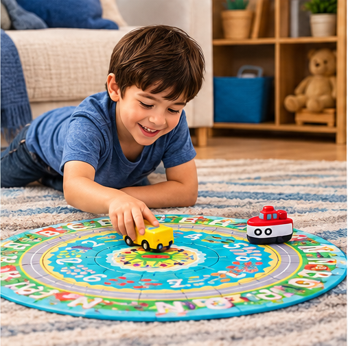 Melissa & Doug Tracks Floor Puzzle – Round the Shore, 48 Pieces
