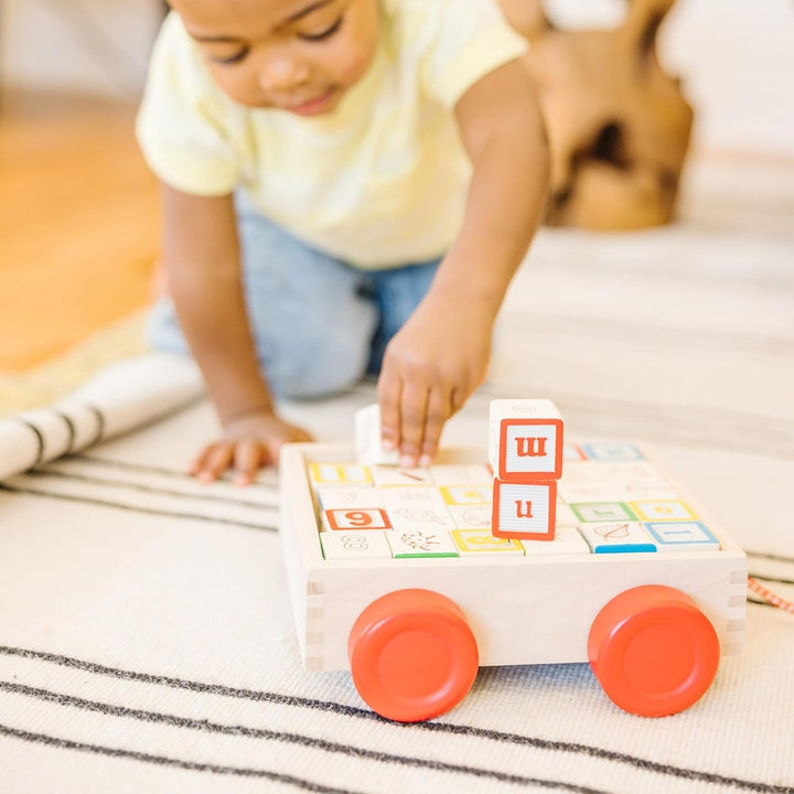 Melissa & Doug Classic ABC Block Cart (30 Blocks)